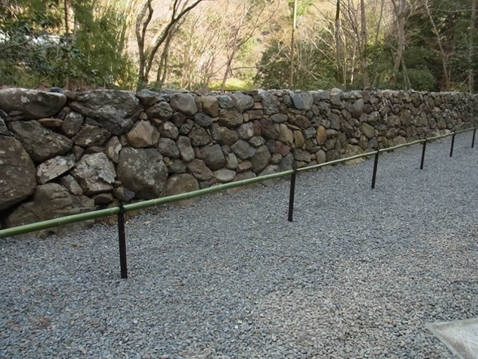 Stone wall area after repair