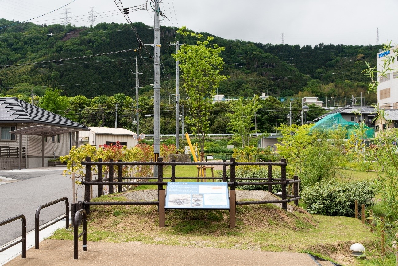 桜井せせらぎ公園内の泉跡の様子